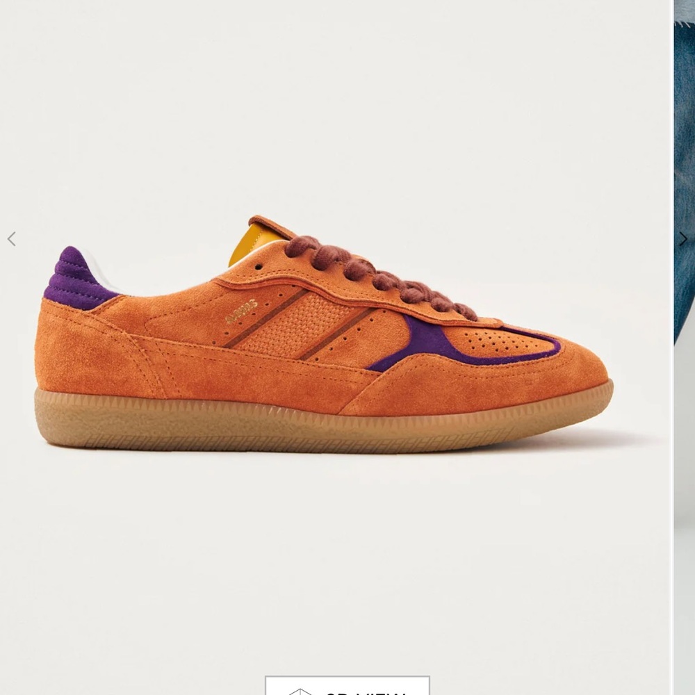 ALOHAS TB.490 RIFE ORANGE LEATHER SNEAKERS Orange and Purple Sneakers